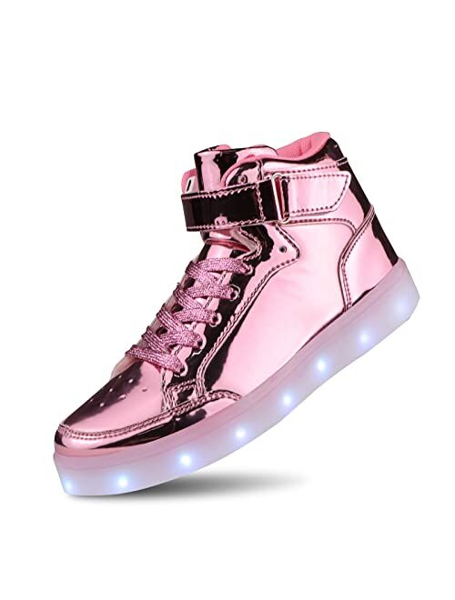 UMUERX Kids LED Light Up Shoes for Boys and Girls Cool USB Charging Flashing High-top Sneakers Child Unisex