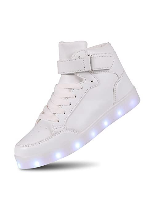 UMUERX Kids LED Light Up Shoes for Boys and Girls Cool USB Charging Flashing High-top Sneakers Child Unisex