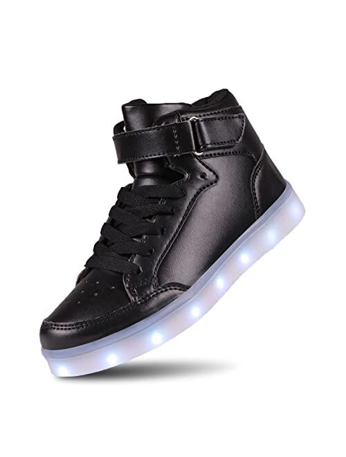 UMUERX Kids LED Light Up Shoes for Boys and Girls Cool USB Charging Flashing High-top Sneakers Child Unisex