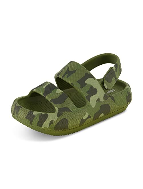 CUSHIONAIRE Kid's Fuji sandal with adjustable strap and +Comfort