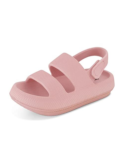 CUSHIONAIRE Kid's Fuji sandal with adjustable strap and +Comfort