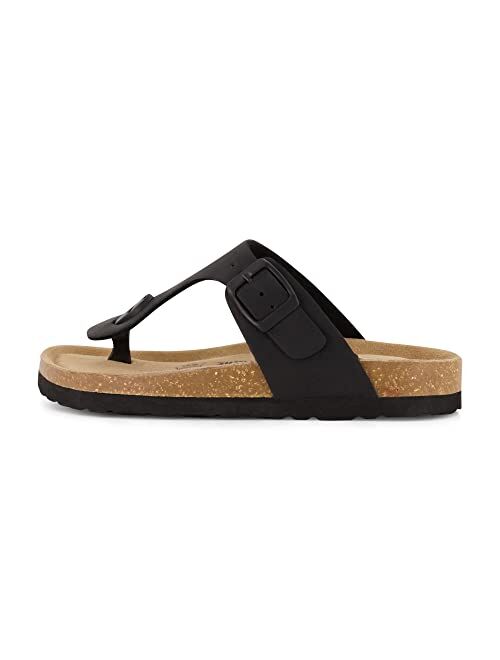 CUSHIONAIRE Kid's Leah JR Cork footbed Sandal with +Comfort