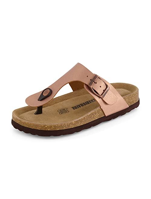 CUSHIONAIRE Kid's Leah JR Cork footbed Sandal with +Comfort