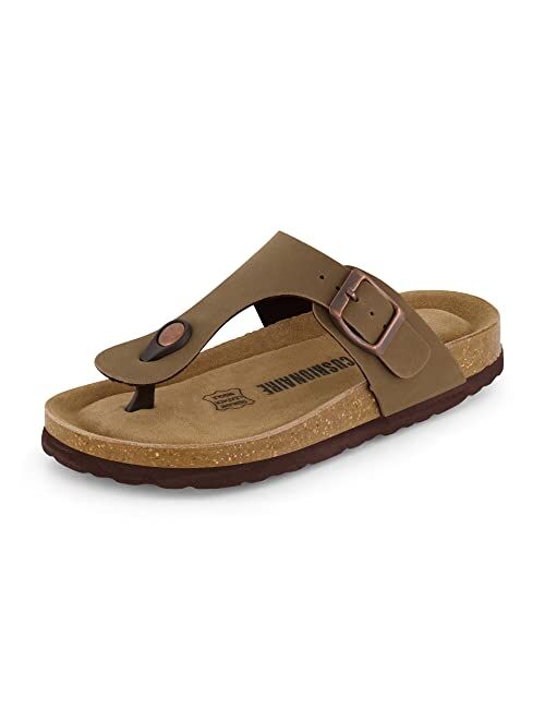 CUSHIONAIRE Kid's Leah JR Cork footbed Sandal with +Comfort