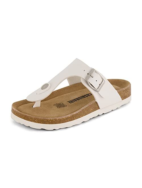 CUSHIONAIRE Kid's Leah JR Cork footbed Sandal with +Comfort