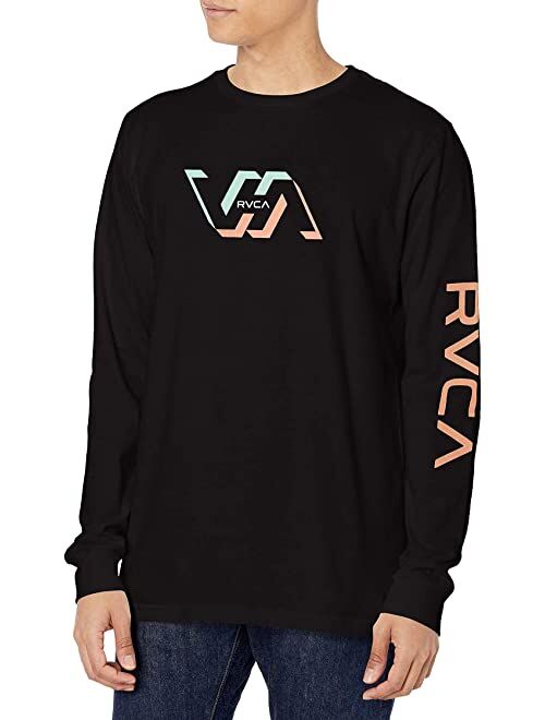 RVCA Men's Graphic Long Sleeve Crew Neck Tee Shirt