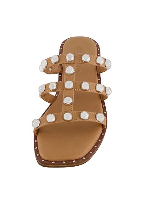 CUSHIONAIRE Women's Ventura stud slide sandal +Memory Foam