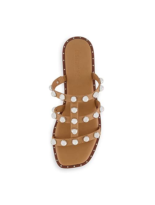 CUSHIONAIRE Women's Ventura stud slide sandal +Memory Foam