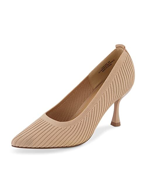 CUSHIONAIRE Women's Encore Knit Dress Pump with Memory Foam Padding, Wide Widths Available