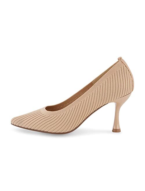 CUSHIONAIRE Women's Encore Knit Dress Pump with Memory Foam Padding, Wide Widths Available