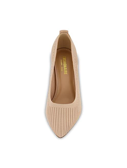 CUSHIONAIRE Women's Encore Knit Dress Pump with Memory Foam Padding, Wide Widths Available