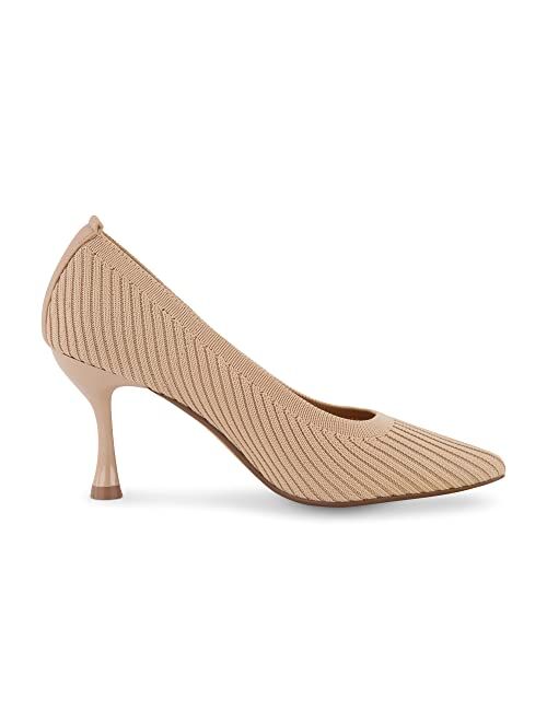 CUSHIONAIRE Women's Encore Knit Dress Pump with Memory Foam Padding, Wide Widths Available