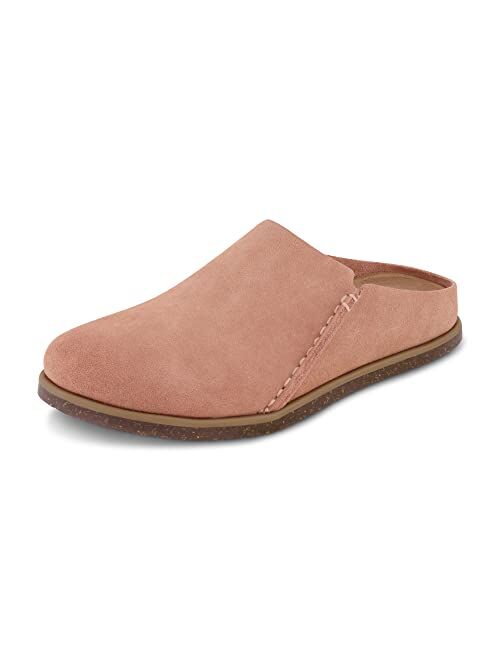 CUSHIONAIRE Women's Clay Genuine Leather Footbed Clog with +Comfort Padding