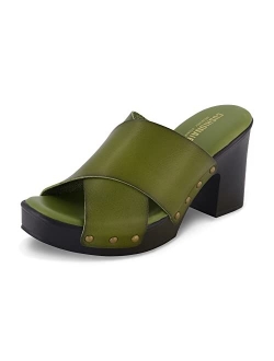 Women's Kamari Faux Wood Sandal with Memory Foam Padding, Wide Widths Available