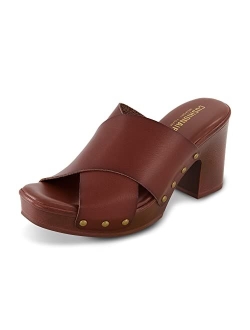 Women's Kamari Faux Wood Sandal with Memory Foam Padding, Wide Widths Available