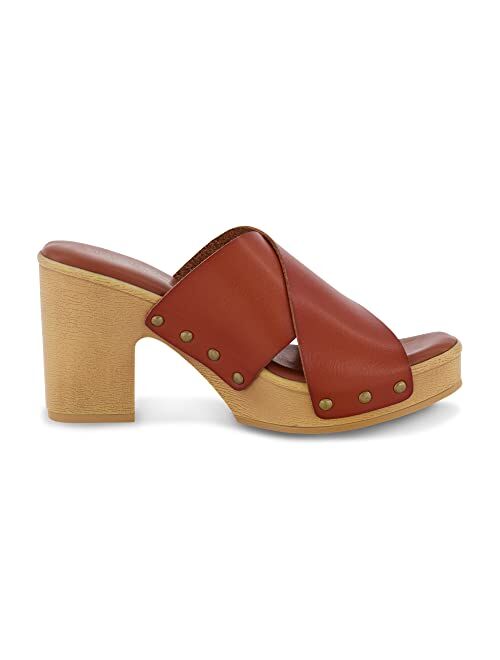 CUSHIONAIRE Women's Kamari Faux Wood Sandal with Memory Foam Padding, Wide Widths Available