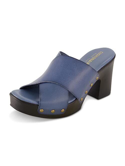 CUSHIONAIRE Women's Kamari Faux Wood Sandal with Memory Foam Padding, Wide Widths Available