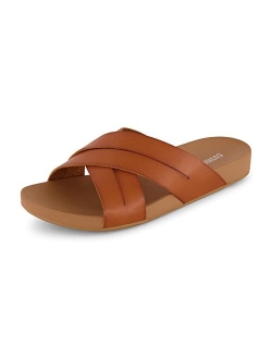 Women's Jackie cross band footbed slide sandal  Comfort Foam