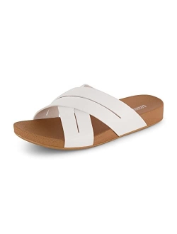 Women's Jackie cross band footbed slide sandal  Comfort Foam