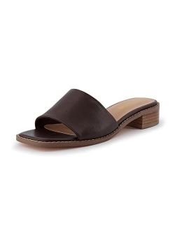 Women's Sage low block heel slide sandal  Memory Foam and Wide Widths Available