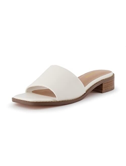 Women's Sage low block heel slide sandal  Memory Foam and Wide Widths Available