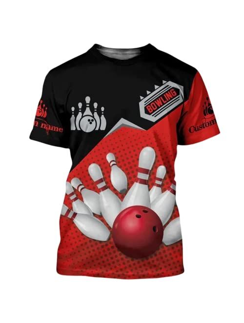 Nazenti Personalized Name Bowling Collection Full 3D, Custom Bowling Shirts, Bowling Team Shirts for Men Women, Bowling Gifts