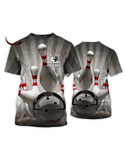 Izi Pod Bowling Men's Personalized 3D T-Shirts, Custom Bowling Shirt with Name, Custom Bowling Gift, Bowling Gifts for Men