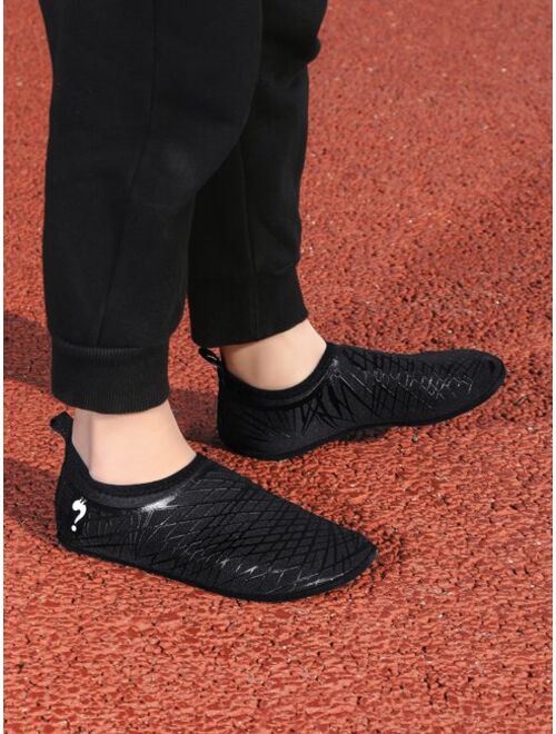 Wisen Shoes Boys Breathable Cartoon Graphic Slip-On Water Shoes, Sporty Outdoor Black Aqua Socks