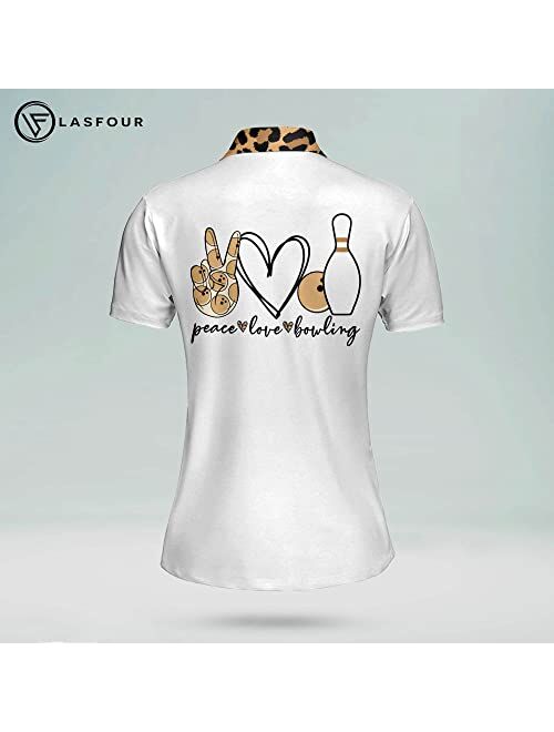 LASFOUR Personalized 3D Funny Heartbeat Pulse Line Pink Bowling Shirts for Women, Custom Bowling Jerseys Shirt for Women