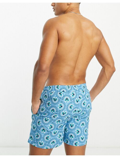 Chelsea Peers swim short in blue tile print