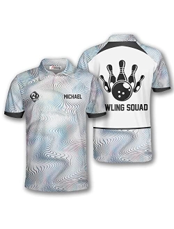 PRIMESTY Custom Bowling Shirts for Men, Personalized Bowling Jerseys with Name and Team Name, Custom Bowling Polo Shirts