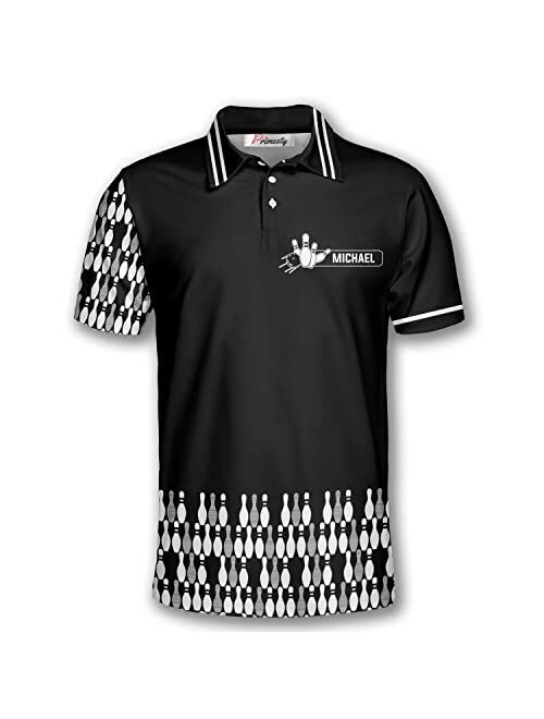 PRIMESTY Custom Bowling Shirts for Men, Personalized Bowling Jerseys with Name and Team Name, Custom Bowling Polo Shirts