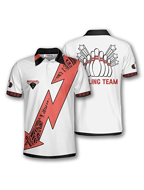 PRIMESTY Custom Bowling Shirts for Men, Personalized Bowling Jerseys with Name and Team Name, Custom Bowling Polo Shirts