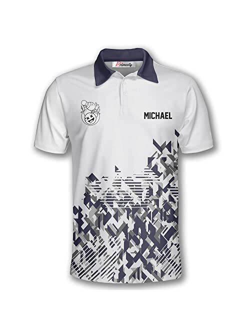 PRIMESTY Custom Bowling Shirts for Men, Personalized Patriotic American Flag Bowling Jerseys, Custom Bowling Polo Shirts