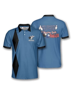 PRIMESTY Custom Bowling Shirts for Men, Custom Bowling Jerseys with Name and Team Name, Personalized Bowling Polo Shirts