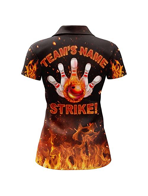 PIONAMZIOZ Custom Bowling Shirt for Women, Ladies Polo Bowling Jersey with Names, for Women Girls Bowlers