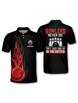 TEEMAN Custom Funny Bowling Shirt with Name, Men's Bowling Team Shirts Short Sleeve Lightweight for Men and Women