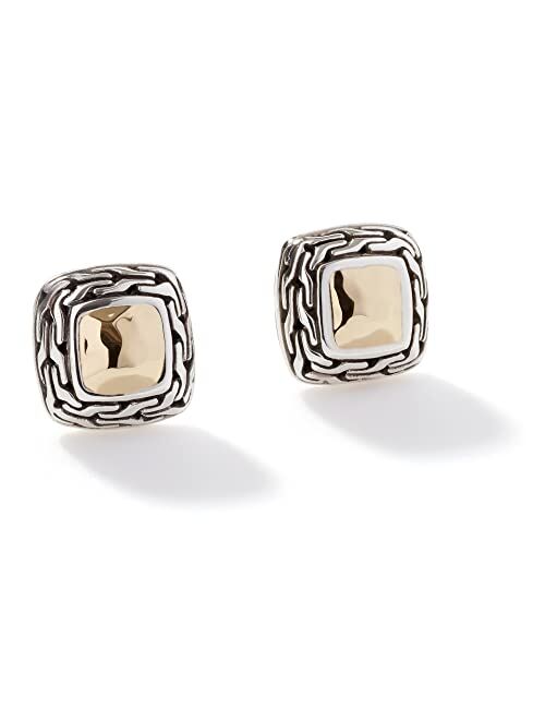 John Hardy Classic Chain Hammered Heritage Stud Earrings