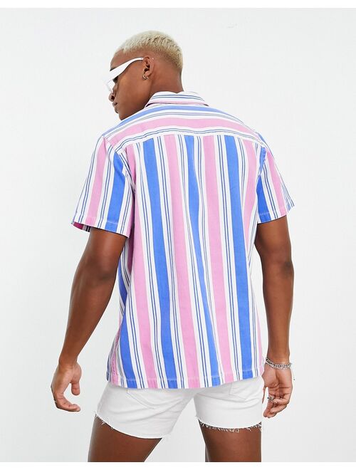 ASOS DESIGN relaxed shirt in vintage style stripe