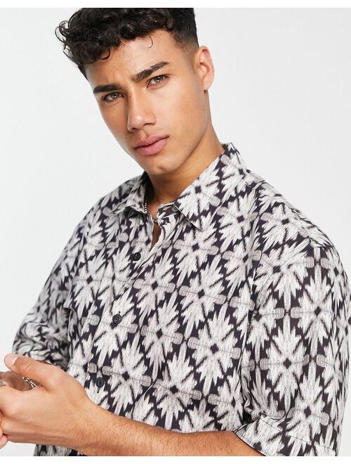 Pull&Bear blurry print shirt in black