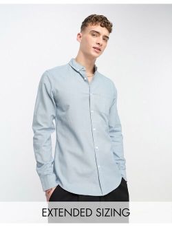 slim fit oxford shirt in dusty blue