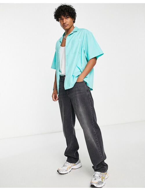 ASOS DESIGN boxy oversized shirt in aqua