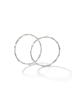 Bamboo Silver Hoop Earrings