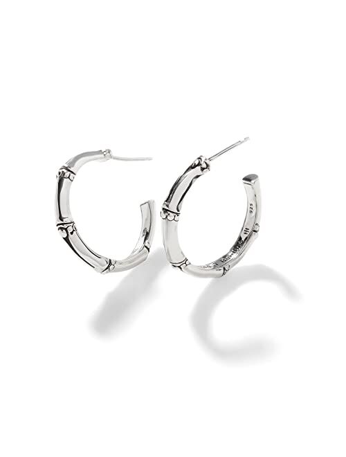 John Hardy Bamboo Silver Hoop Earrings