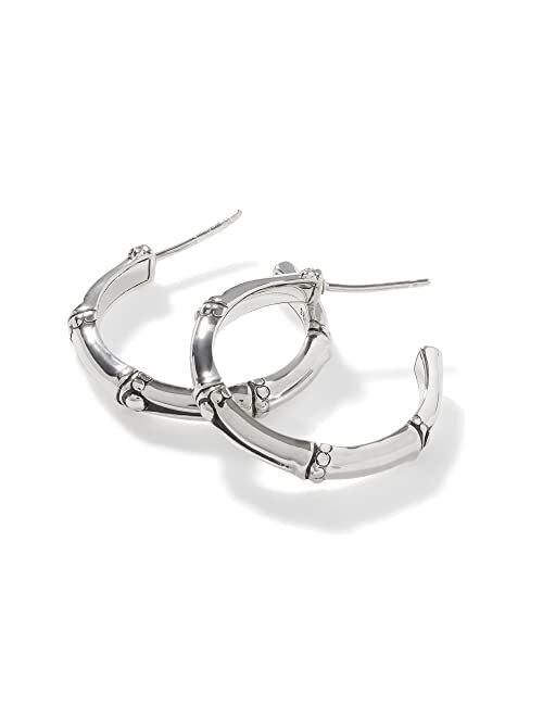 John Hardy Bamboo Silver Hoop Earrings