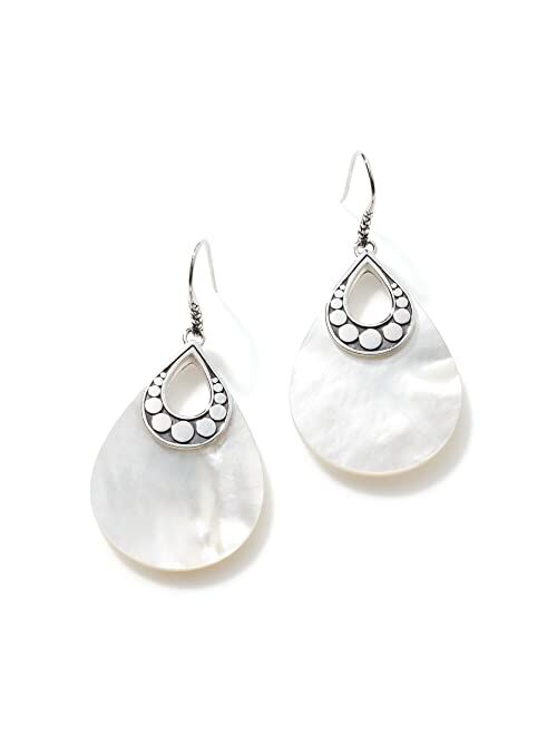 John Hardy Dot Drop Earrings with White Mother-of-Pearl