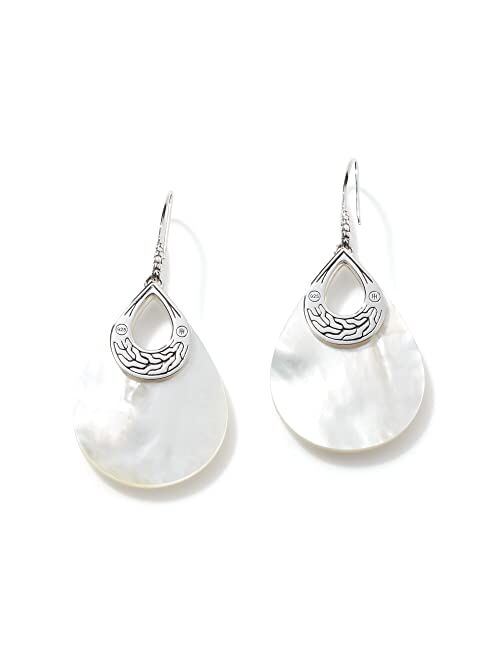 John Hardy Dot Drop Earrings with White Mother-of-Pearl