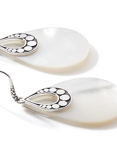 John Hardy Dot Drop Earrings with White Mother-of-Pearl