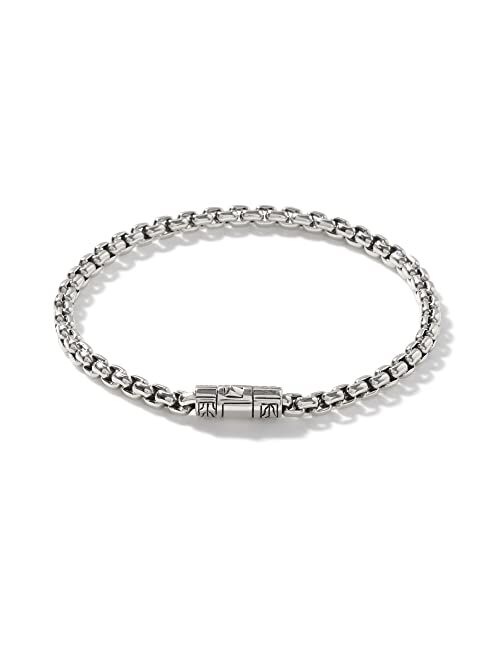 John Hardy MEN's Classic Chain Silver 4mm Box Chain Bracelet with Pusher Clasp