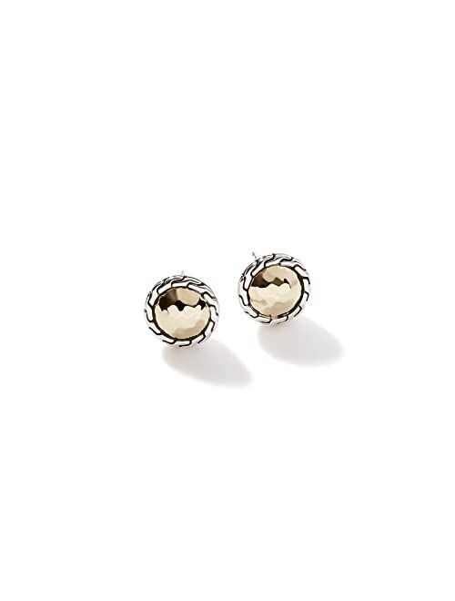 John Hardy Classic Chain Round Hammered Stud Earrings